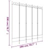 Divisorio a 5 Pannelli Antracite 200x200 cm Tessuto