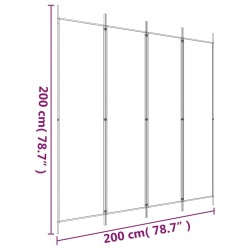 Divisorio a 4 Pannelli Marrone 200x200 cm in Tessuto