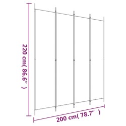 Divisorio a 4 Pannelli Marrone 200x220 cm in Tessuto