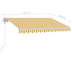    Tenda Sole Automatica LED Sensore Vento 350x250cm Gialla Bianca