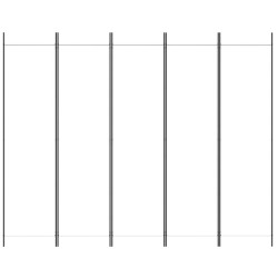 Divisorio a 5 Pannelli Bianco 250x200 cm Tessuto