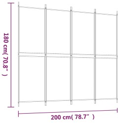 Divisorio a 4 Pannelli Marrone 200x180 cm in Tessuto