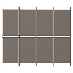 Divisorio a 4 Pannelli Antracite 200x180 cm Tessuto