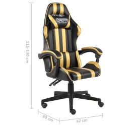 Sedia da Gaming Nero e Oro in Similpelle