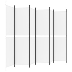 Divisorio a 4 Pannelli Bianco 300x200 cm Tessuto