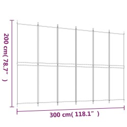 Divisorio a 4 Pannelli Bianco 300x200 cm Tessuto