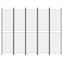 Divisorio a 5 Pannelli Bianco 250x200 cm Tessuto