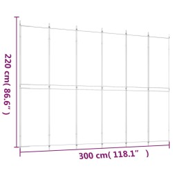 Divisorio a 6 Pannelli Antracite 300x220 cm Tessuto