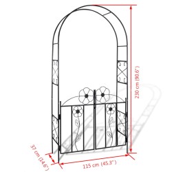 Arco con porta da giardino per piante rampicanti