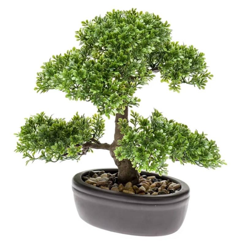 Emerald Ficus Artificiale Mini Bonsai Verde 32 cm 420002