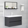 Specchio da Bagno Grigio 80x10,5x37 cm in Truciolato