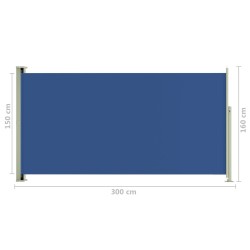    Tenda Laterale Retrattile per Patio 160x300 cm Blu