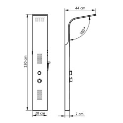 Pannello Doccia in Alluminio 20x44x130 cm Bianco