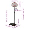 Supporto per Pallacanestro Nero 216-250 cm Polietilene