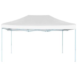 Gazebo Professionale Pieghevole 3x4m Acciaio Bianco