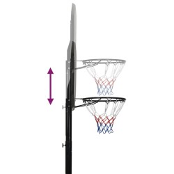 Supporto per Pallacanestro Nero 258-363 cm Polietilene