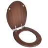 Sedile WC MDF Coperchio Chiusura Ammortizzata Semplice Marrone