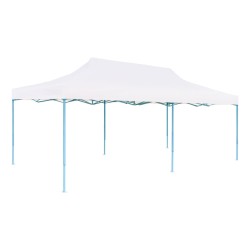 Tenda Pieghevole Pop-Up con Pareti Laterali 3x6m Acciaio Bianco