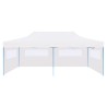 Tenda Pieghevole Pop-Up con Pareti Laterali 3x6m Acciaio Bianco