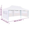 Tenda Pieghevole Pop-Up con Pareti Laterali 3x6m Acciaio Bianco