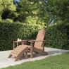 Sedia da Giardino Adirondack con Poggiapiedi Marrone HDPE