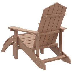 Sedia da Giardino Adirondack con Poggiapiedi Marrone HDPE