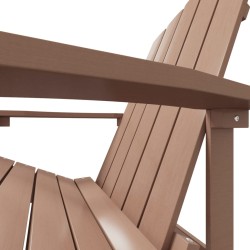 Sedia da Giardino Adirondack con Poggiapiedi Marrone HDPE