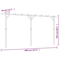 Pergolato da Giardino 400x40x205 cm in Legno