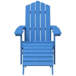 Sedia da Giardino Adirondack con Poggiapiedi Blu Acqua HDPE