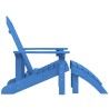 Sedia da Giardino Adirondack con Poggiapiedi Blu Acqua HDPE