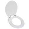 Sedile WC MDF Coperchio Chiusura Ammortizzata Semplice Bianco