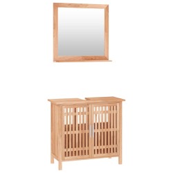 Set Mobili da Bagno 2pz in Legno Massello di Noce