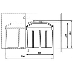 Hailo Pattumiera da Dispensa Multi-Box Duo Taglia L 2x14 L Crema 3659-001