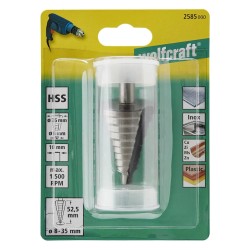 wolfcraft Punta Trapano a Gradini 10 mm 8-30 mm HSS Grigia 2516000