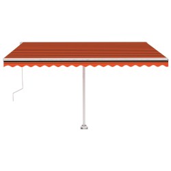 Tenda Automatica Sensore Vento e LED 450x350 cm Arancio Marrone