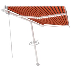 Tenda Automatica Sensore Vento e LED 450x350 cm Arancio Marrone