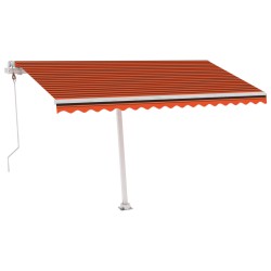 Tenda Automatica Sensore Vento e LED 450x350 cm Arancio Marrone