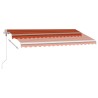 Tenda Automatica Sensore Vento e LED 450x350 cm Arancio Marrone