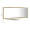 Specchio da Bagno Bianco Rovere Sonoma 80x10,5x37 cm Truciolato