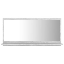    Specchio da Bagno Grigio 80x10,5x37 cm in Truciolato