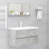    Specchio da Bagno Grigio 80x10,5x37 cm in Truciolato