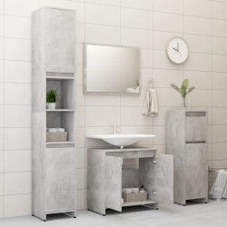    Armadio da Bagno Grigio Cemento 60x33x61 cm in Truciolato