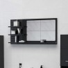    Specchio da Bagno Nero Lucido 90x10,5x45 cm in Truciolato