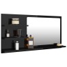    Specchio da Bagno Nero Lucido 90x10,5x45 cm in Truciolato