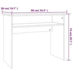 Scrivania Grigio Cemento 90x50x74 cm in Truciolato