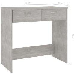 Scrivania Grigio Cemento 80x40x75 cm in Truciolato