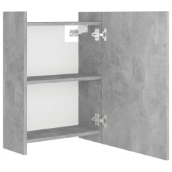    Armadietto a Specchio Grigio Cemento 62,5x20,5x64 cm Truciolato