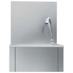 Lavandino con Rubinetto e Dispenser Sapone in Acciaio Inox