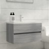 Mobile Bagno e Lavabo Integrato Grigio Sonoma Legno ingegnerizzato