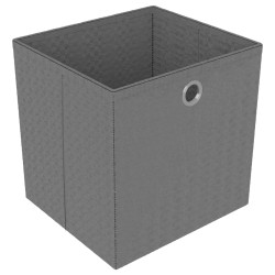 Mensola con 5 Vani a Cubo e Scatole Nera 103x30x72,5 cm Tessuto